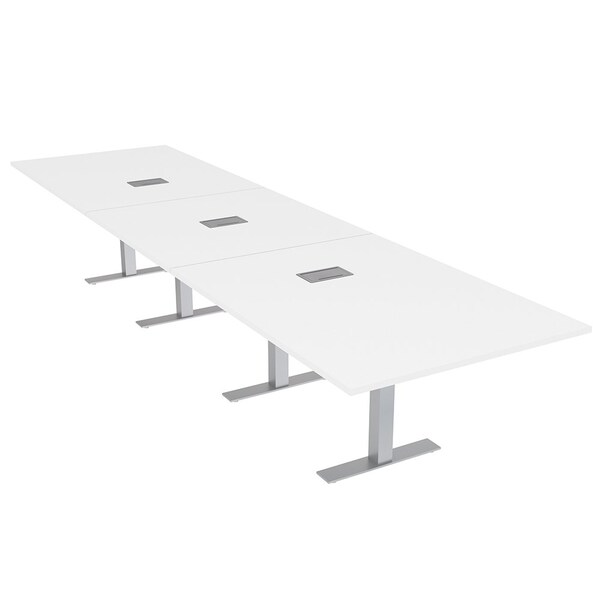 45 in W, 165.75 in L, 29 in H, Engineered Wood Top, White